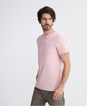 Superdry Organic Cotton Standard Label Férfi Pólók Szürke/Rózsaszín | PRCAU7163